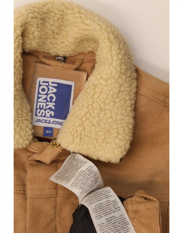 Giacca in velluto a coste da ragazzo Jack & Jones 13-14 anni in cotone beige