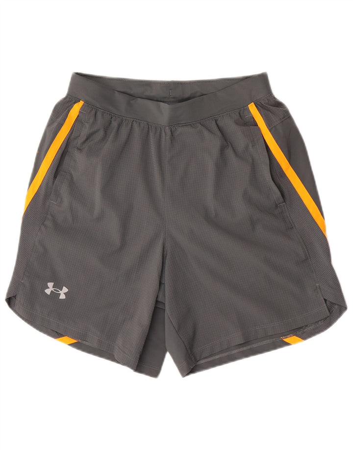Pantaloncini sportivi grafici da uomo Under Armour Poliestere color block grigio medio