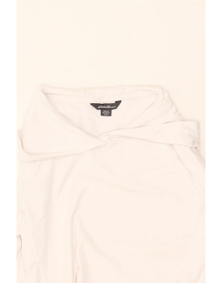 EDDIE BAUER Womens Hooded Top Long Sleeve UK 10 Small White Polyester Vintage Eddie Bauer and Second-Hand Eddie Bauer from Messina Hembry 