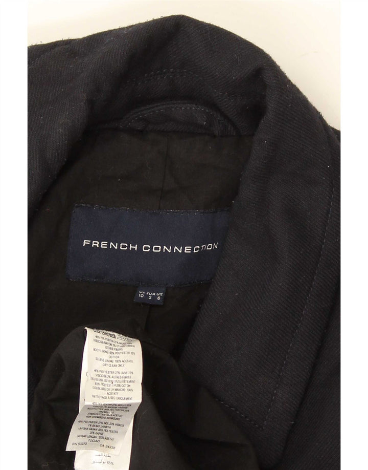 French Connection pardesiu supradimensionat pentru femei UK 10 mic poliester negru