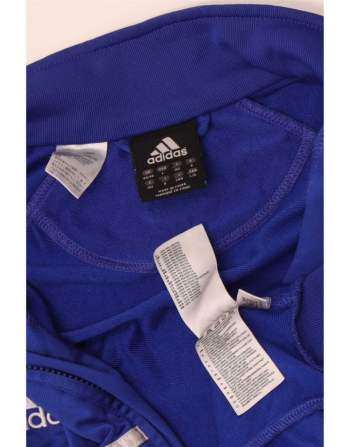 Adidas Mens Tracksuit Top Jacket UK 44/46 Large Blue Colourblock Polyester