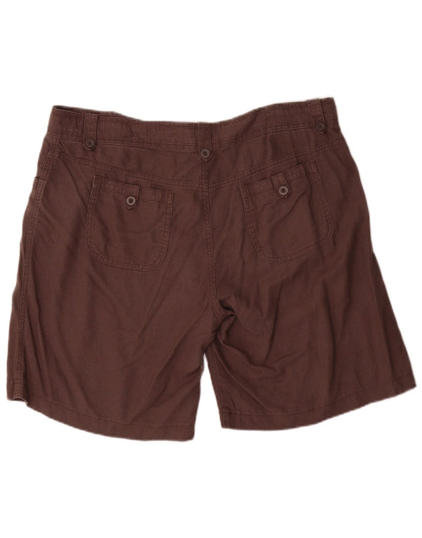 Marks & Spencer Kvinder Casual Shorts UK 16 Large W36 Brown Linen