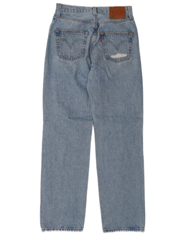 Женские потертые прямые джинсы Levi's 501 W23 L30, синий хлопок