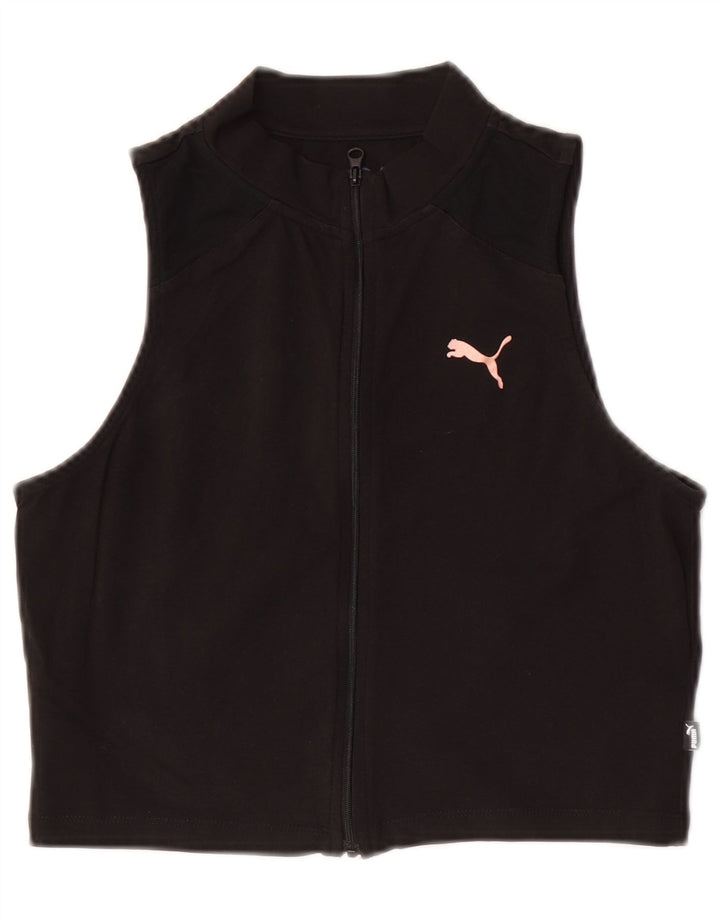Puma Womens Sleeveless Crop Top UK 14 Large Black Cotton