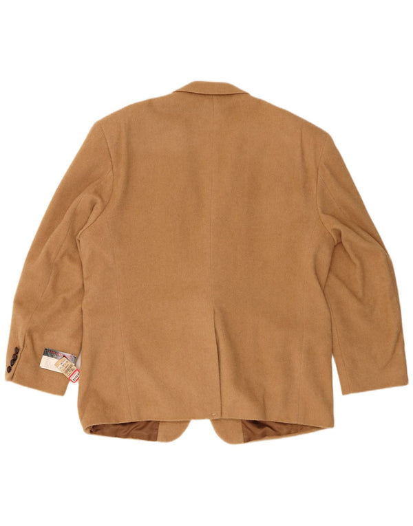 Deansgate Mens 2 Button Blazer Jacket UK 46 3XL Beige Camelhair