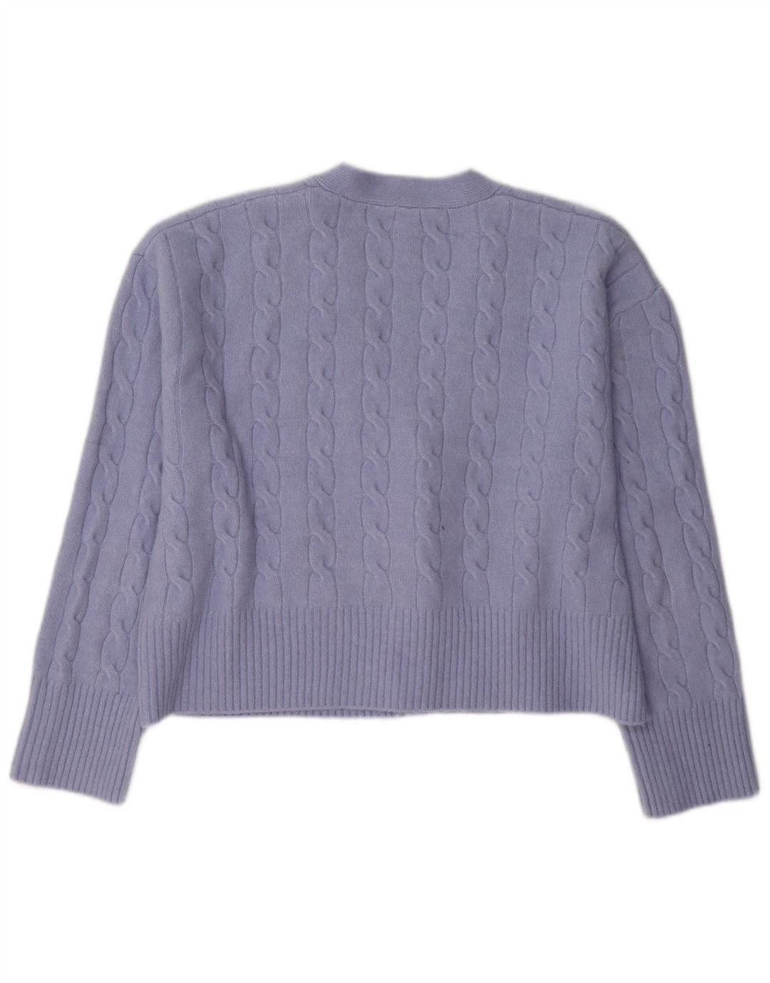 Zara Womens Crop Cardigan Sweater UK 14 Medium Purple Polyester