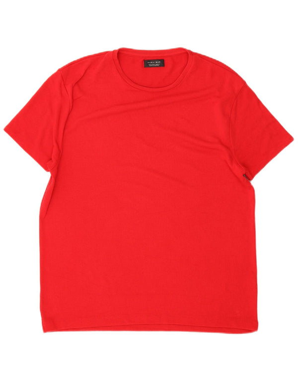 Zara T-Shirt Homme Haut Large Rouge