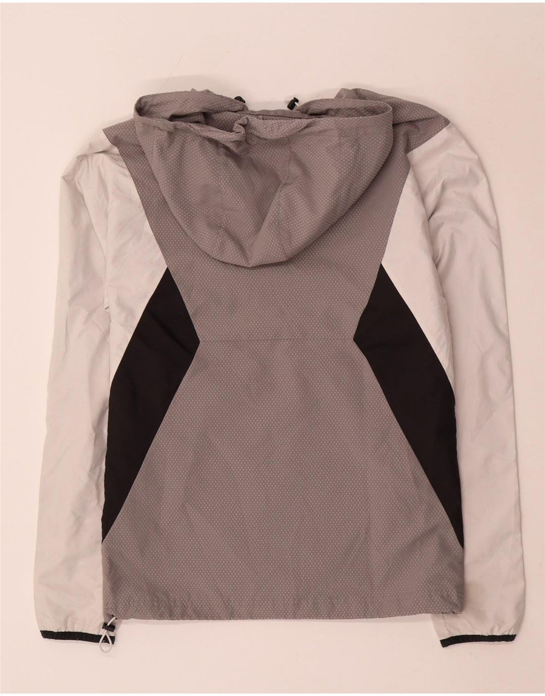 Adidas Mens Hooded Rain Jacket UK 34 XS Grey Colourblock Polyester