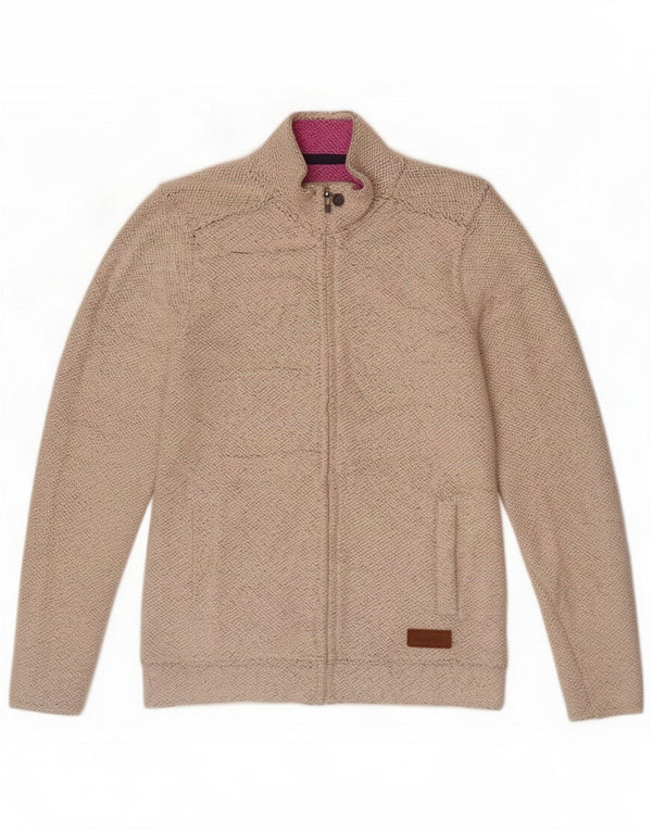 Weird Fish Womens Tracksuit Top Jacket UK 10 Small Beige Cotton