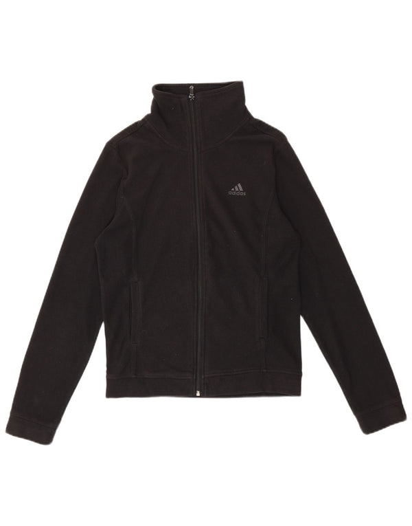 Adidas Damen Fleecejacke UK 10 Small Schwarz Polyester