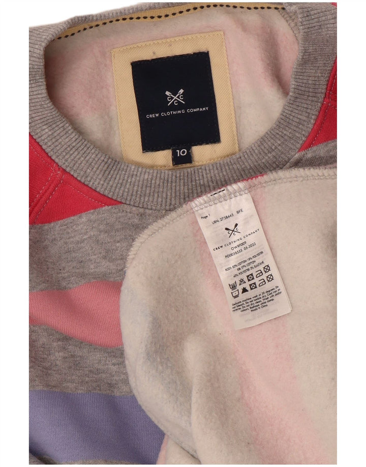 CREW CLOTHING Womens Sweatshirt Jumper UK 10 Small Multicoloured Striped