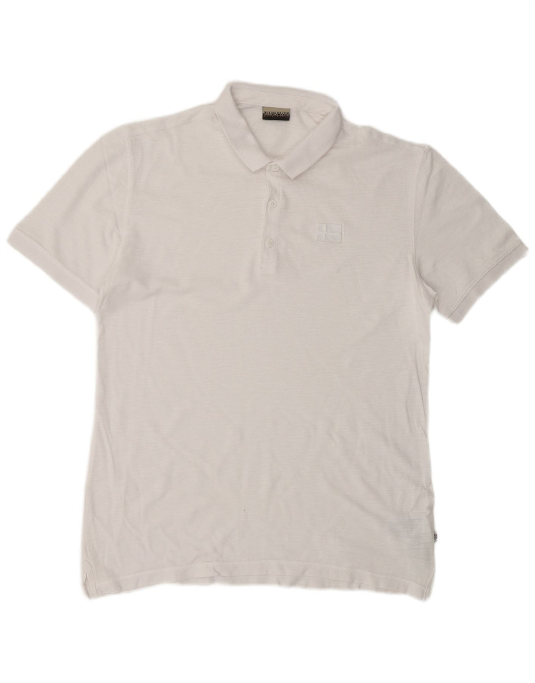 Napapijri Mens Polo Shirt Large White Cotton