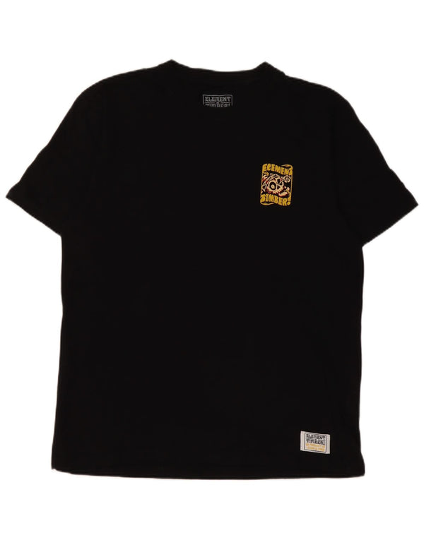 Tricou cu grafic pentru bărbați Element, cu croială obișnuită, din bumbac mediu negru