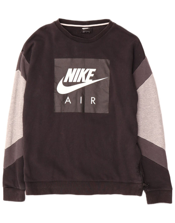 Nike Mens Graphic Sweatshirt Jumper Small Black Colourblock Cotton