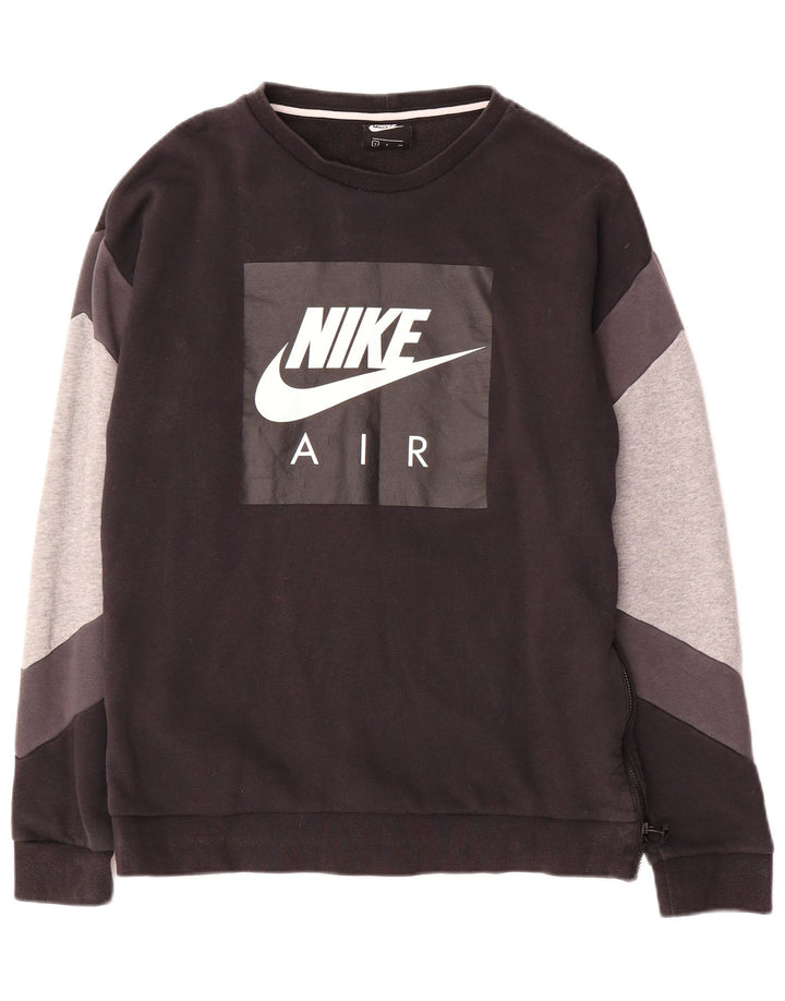 Nike Mens Graphic Sweatshirt Jumper Small Black Colourblock Cotton