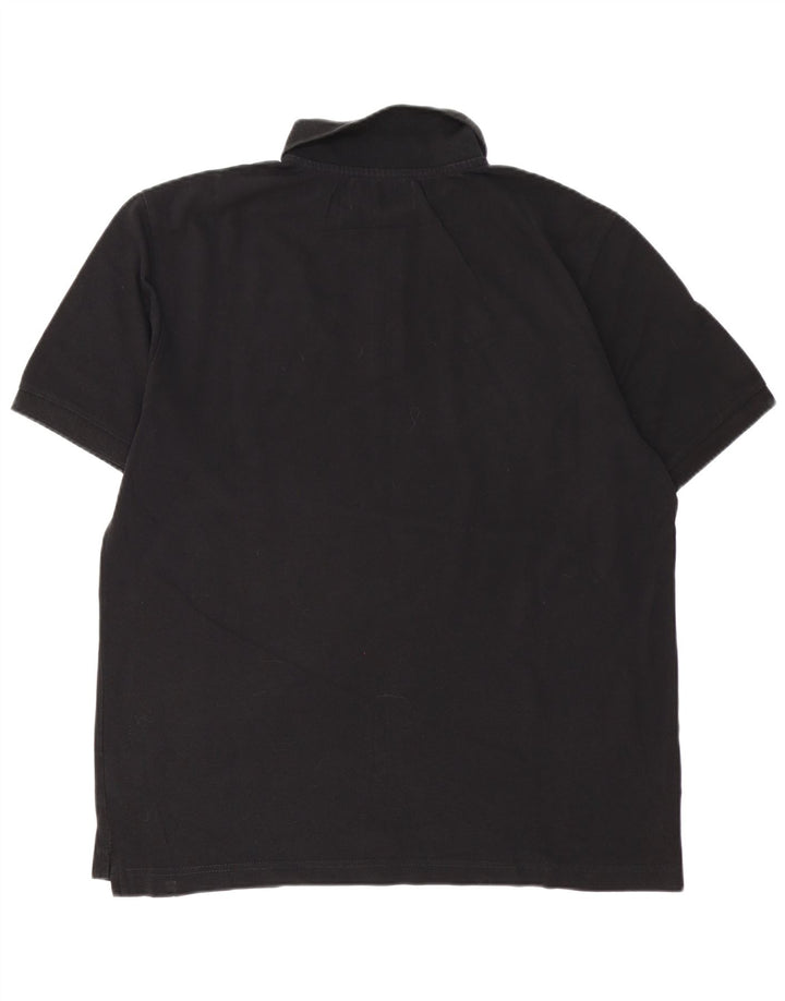 Kappa Mens Polo Shirt Large Black Cotton