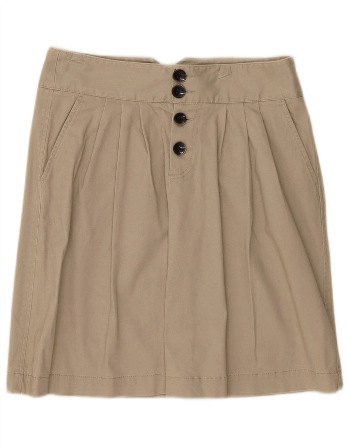 BENETTON Womens Mini Skirt IT 40 Small W28  Beige Cotton