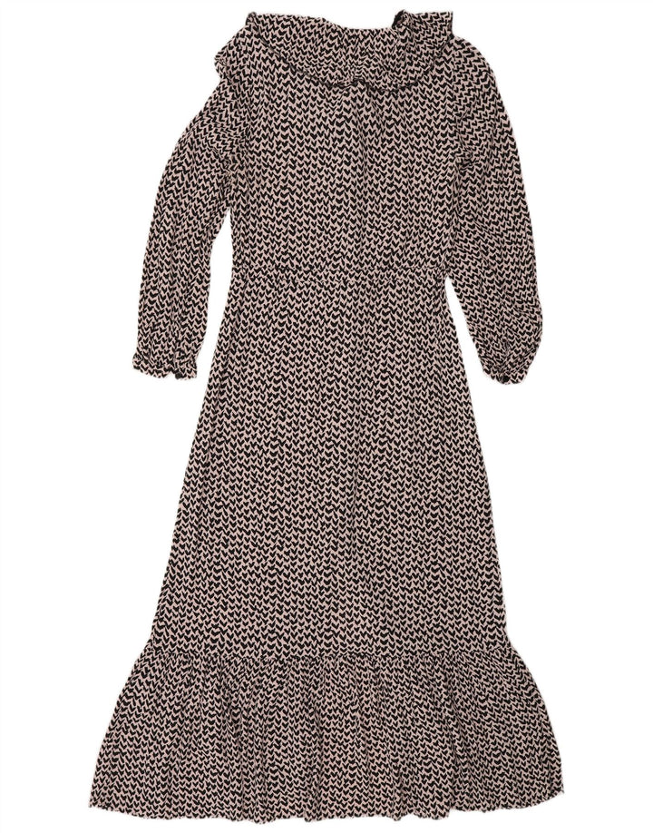 Whisper Womens Abstract Pattern Maxi Dress UK 10 Small Rosa Viskose