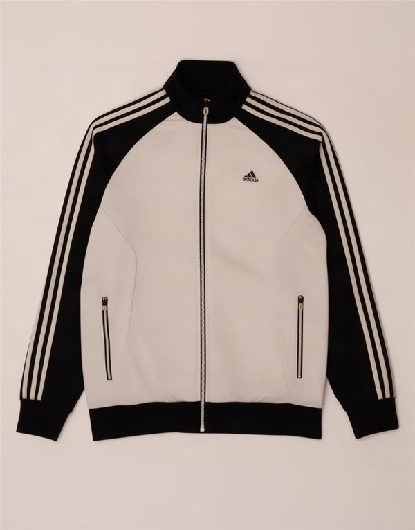 Adidas Mens Tracksuit Top Jacket Large Grey Polyester