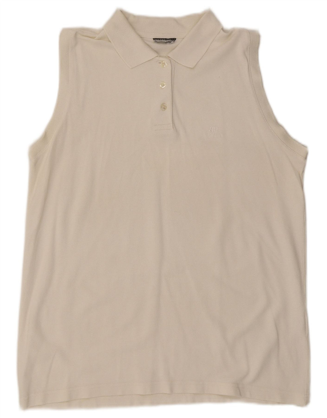 Belfe Womens Sleeveless Polo Shirt XL White Cotton