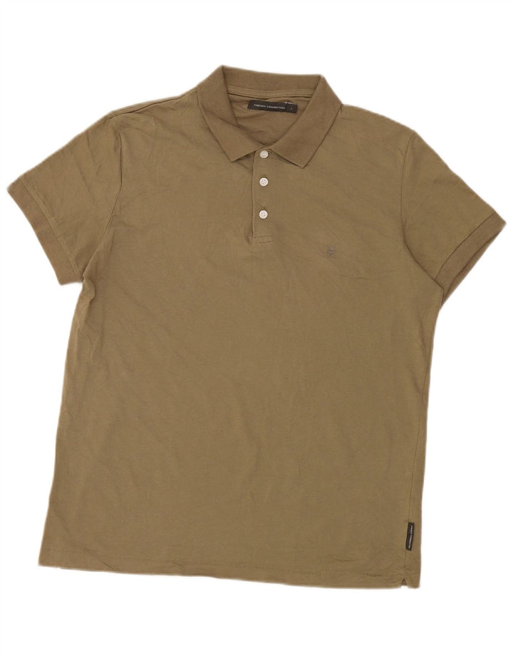 French Connection Herren-Poloshirt, groß, Khaki, Baumwolle