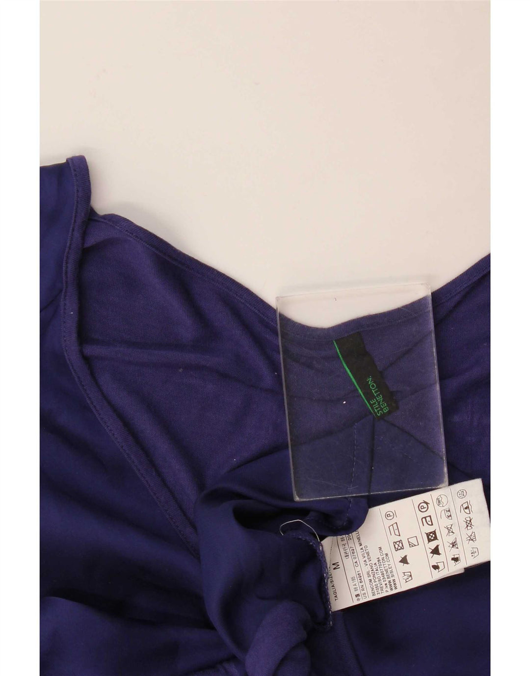 Γυναικείο φόρεμα Benetton Relaxed Fit Basic UK 14 Medium Navy Blue Viscose