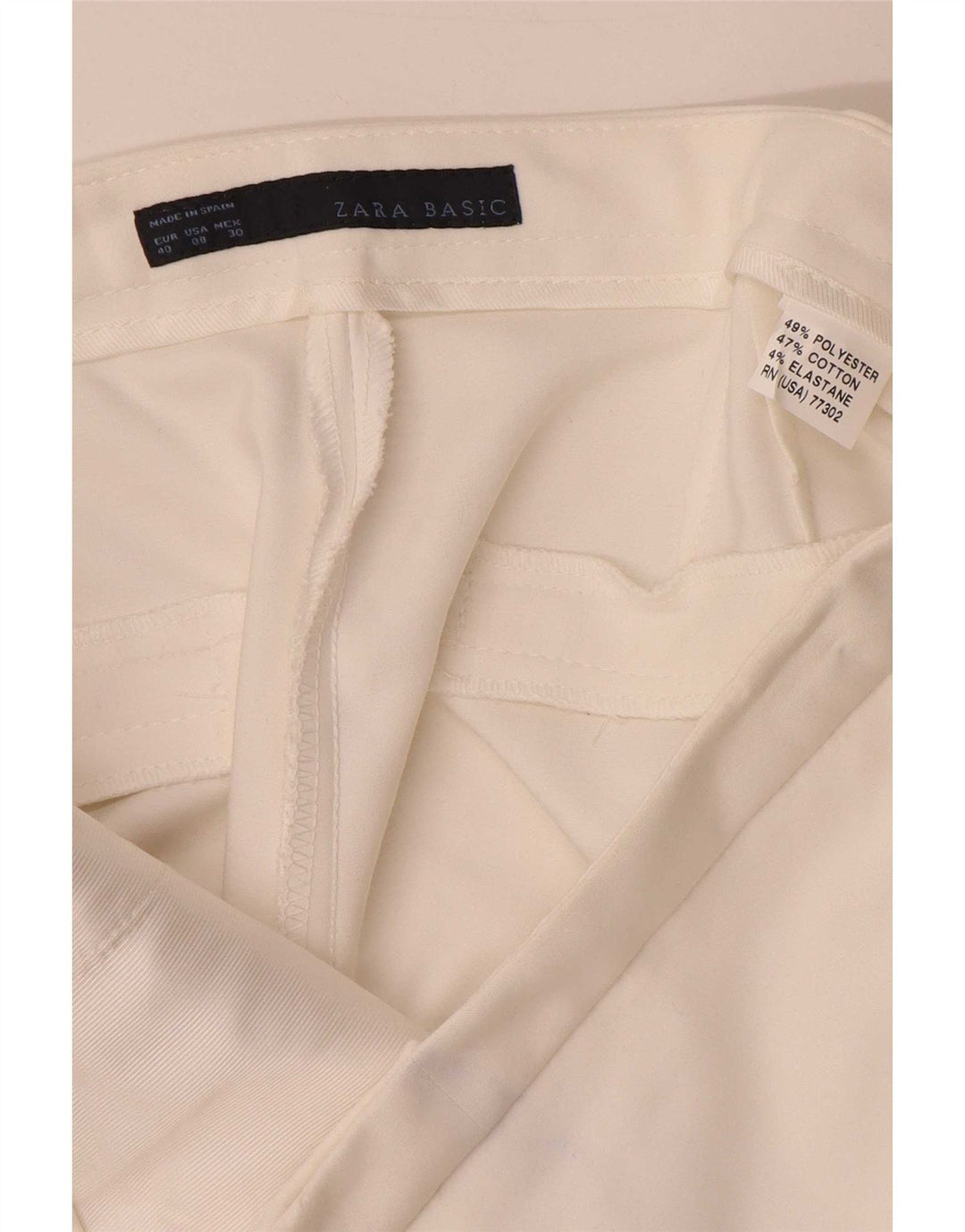 Zara Womens Cropped Trousers EU 40 Medium W30 L24 White Polyester