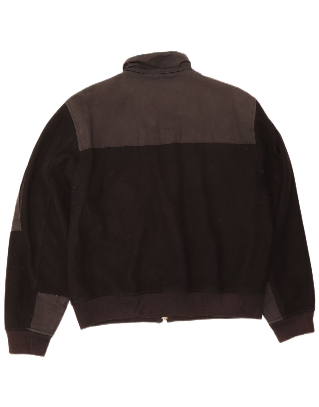 Ivy Oxford Mens Bomber Jacket IT 50 Large Black Colourblock Wool