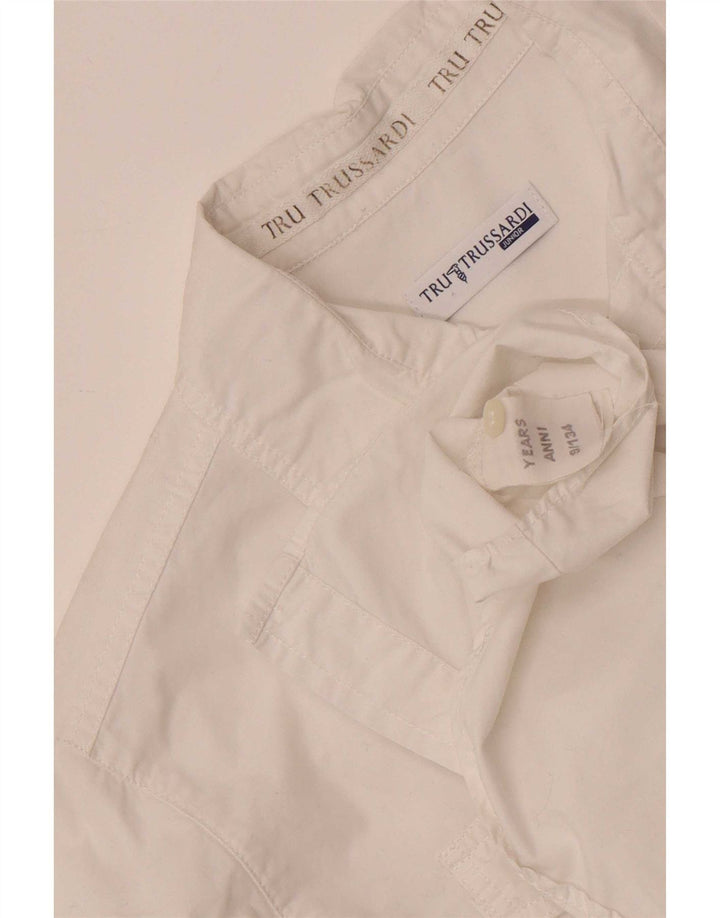 Trussardi Boys Graphic Shirt 8-9 Years White Cotton