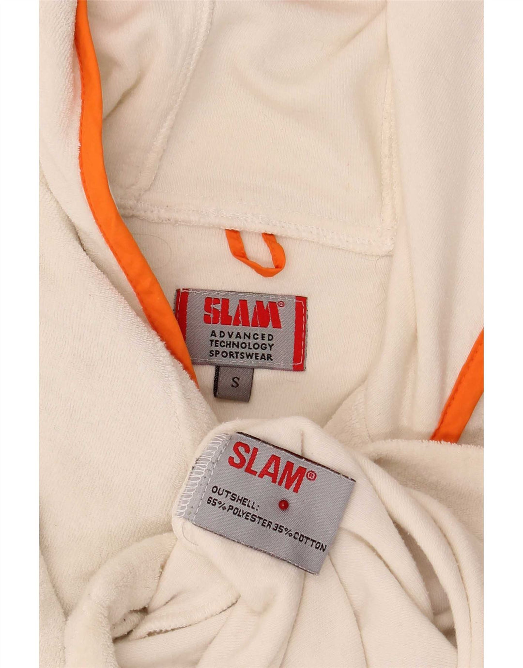 Slam Womens Fleece Oversized Zip Hoodie Sweater UK 10 Small White Polyester