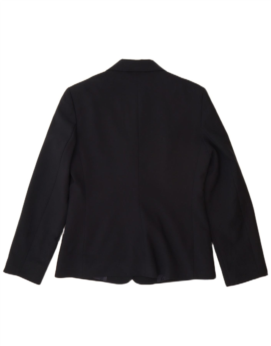 Benetton Dame 3 Button Blazer Jacket IT 42 Medium Navy Blue Polyester