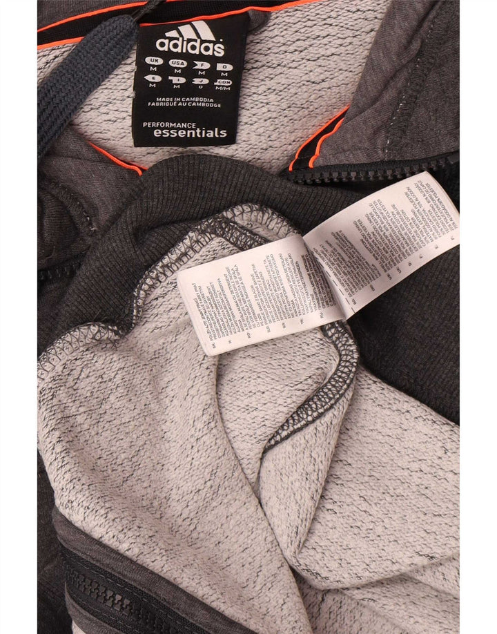 Adidas Mens Zip Hoodie Sweater Medium Grey Cotton