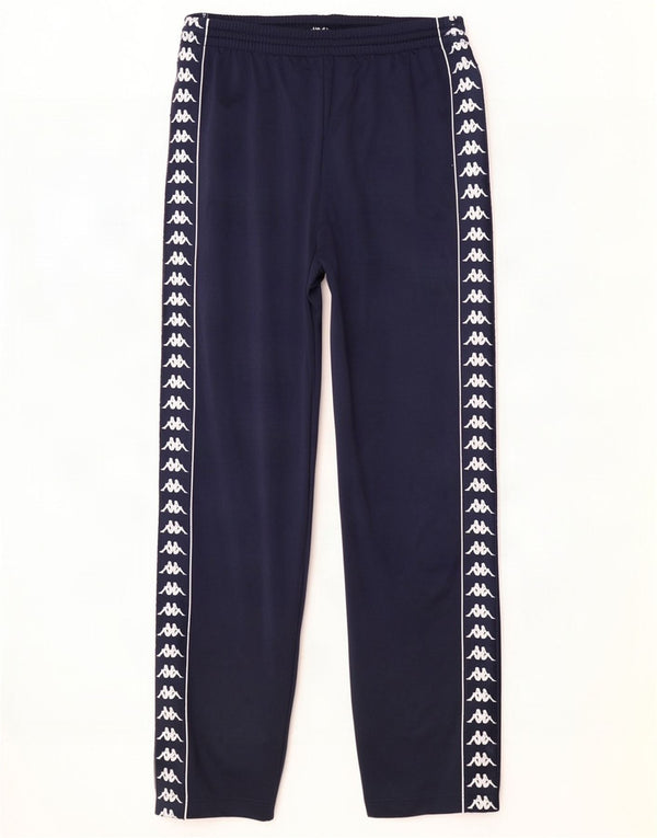 Pantaloni da tuta con grafica Kappa da uomo, grandi, in poliestere blu navy