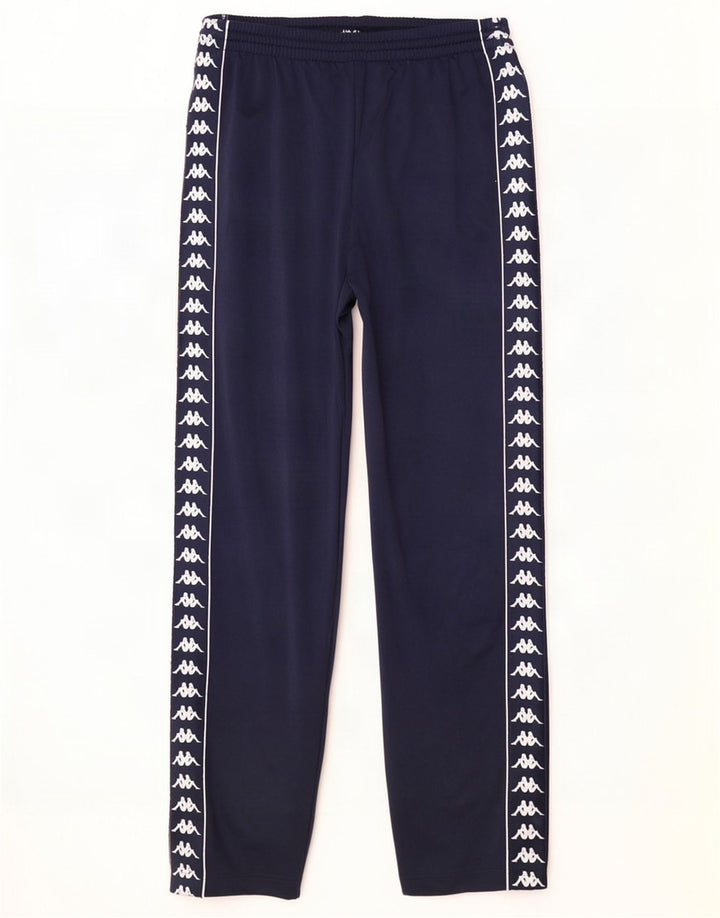 Pantaloni da tuta con grafica Kappa da uomo, grandi, in poliestere blu navy