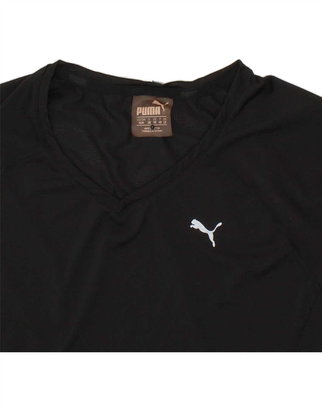 PUMA Womens T-Shirt Top UK 12 Medium Black Vintage Puma and Second-Hand Puma from Messina Hembry 