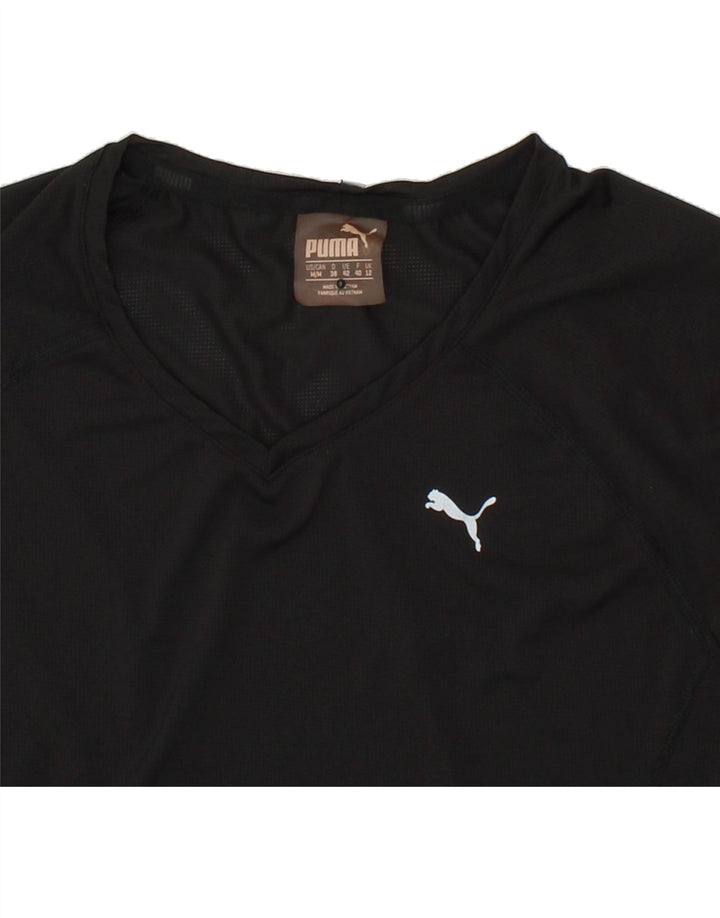PUMA Womens T-Shirt Top UK 12 Medium Black Vintage Puma and Second-Hand Puma from Messina Hembry 