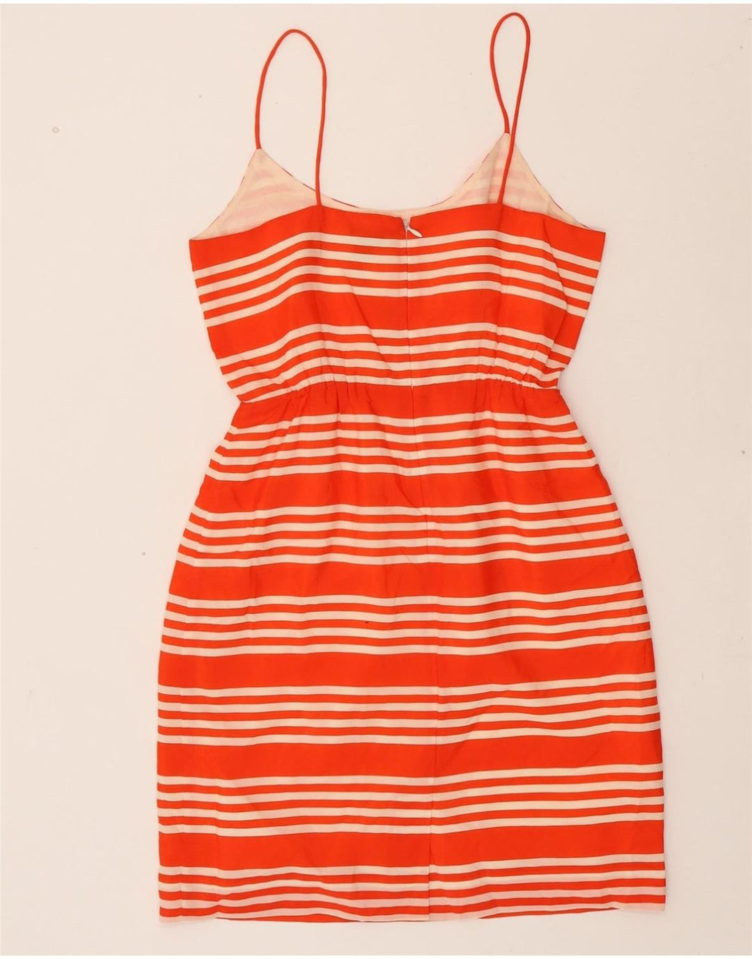J. CREW Womens Sundress US 4 Small Orange Striped Polyester Vintage J. Crew and Second-Hand J. Crew from Messina Hembry 