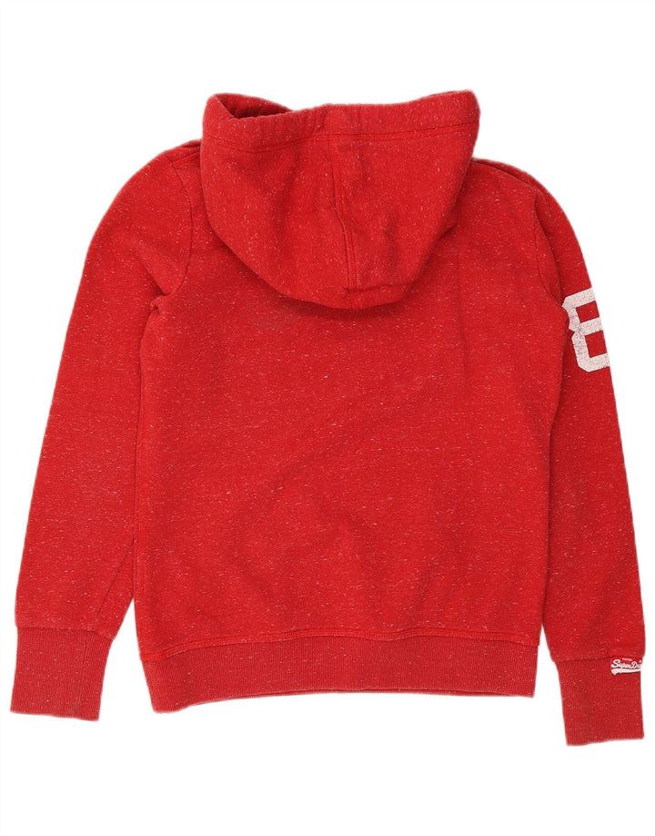 Pulover cu glugă grafic Superdry pentru bărbați, poliester cu pături roșu mediu