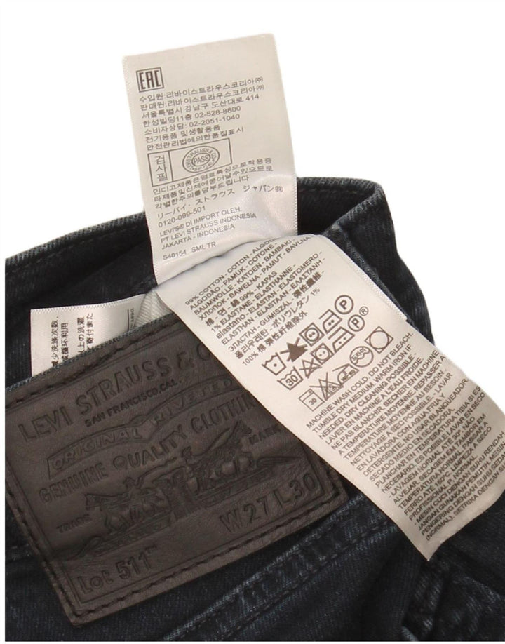 LEVI'S Womens 511 Slim Jeans W27 L30 Navy Blue Cotton
