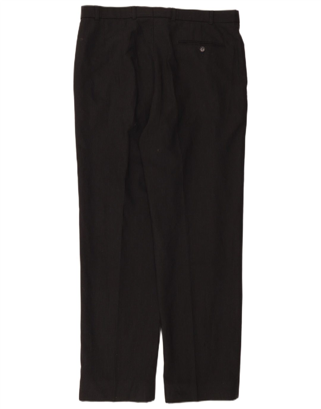 Marks & Spencer Mens Pegged Suit Trousers W36 L33 Black Pinstripe Polyester