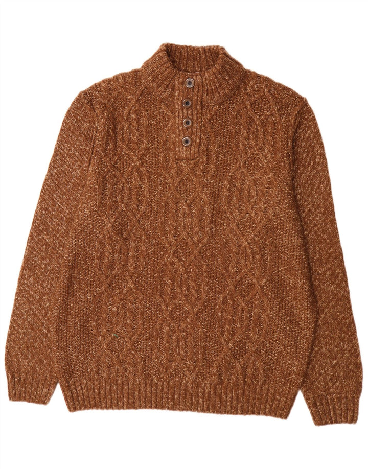 C&A Pull col boutonné pour homme XL en acrylique moucheté marron
