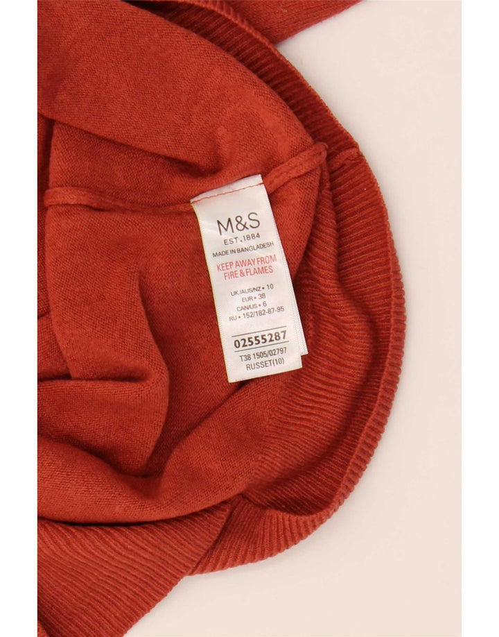 Marks & Spencer Womens Roll Neck Jumper Sweater UK 10 Small Burgundy