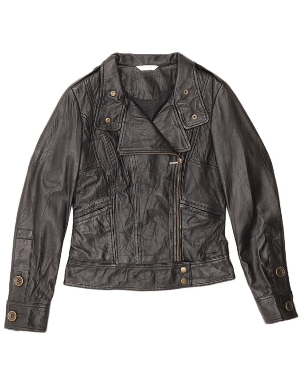 Jachetă Biker din piele pentru femei Promod UK 8 Small Negru