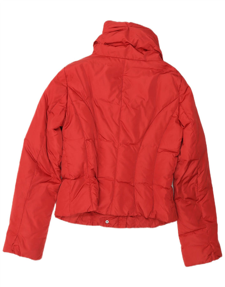 Женская стеганая куртка выходного дня MAX MARA UK 12, средний красный полиамид, зимняя