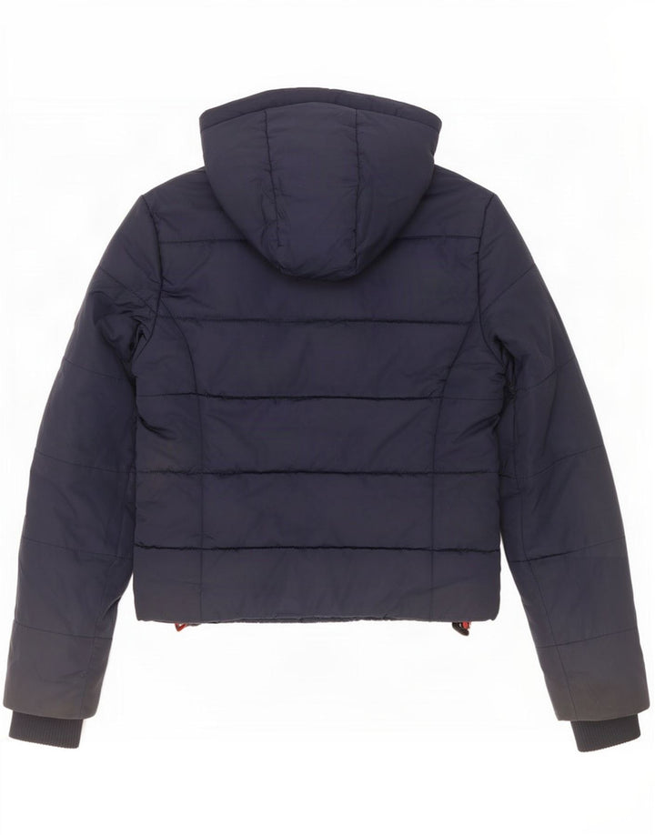 Superdry Veste matelassée à capuche pour femme UK 6 XS Bleu marine Polyester