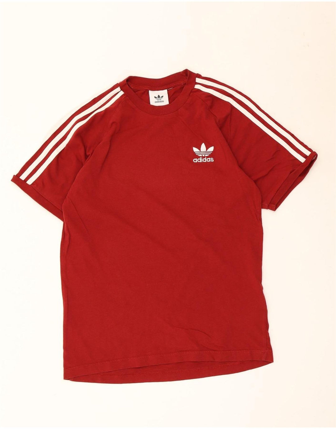 Adidas Mens T-Shirt Top Small Red Cotton