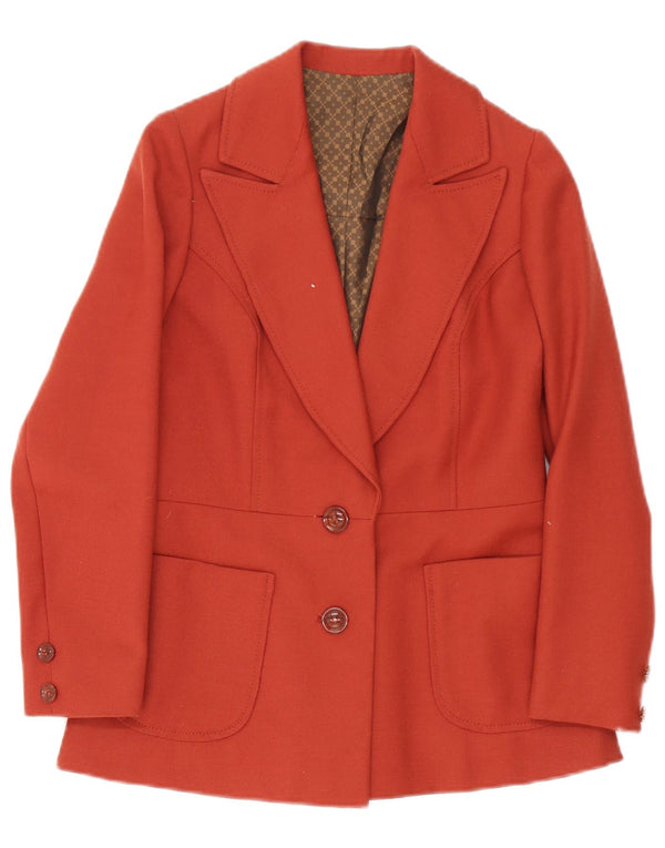 Vintage Damen 2-Knopf-Blazerjacke UK 10 Small Rot