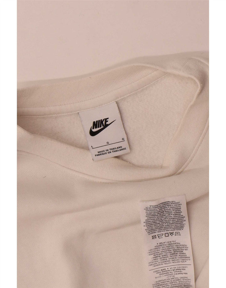 Nike Herren-Sweatshirt-Pullover, groß, weiße Baumwolle