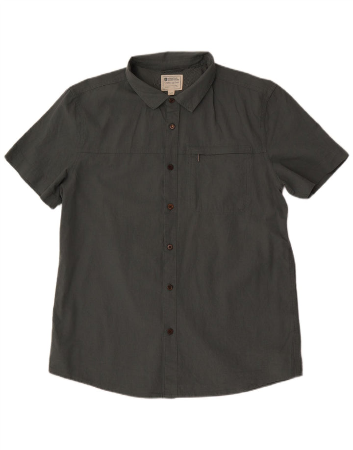 Mountain Warehouse Mens Short Sleeve Shirt Large Grey Cotton