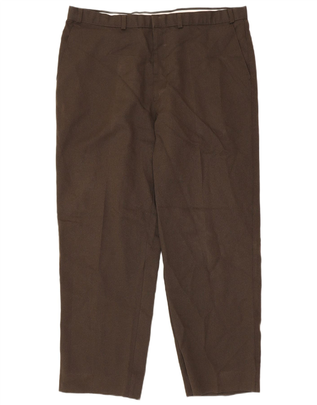 Marks & Spencer Mens Tapered Casual Trousers W38 L31 Brown Polyester